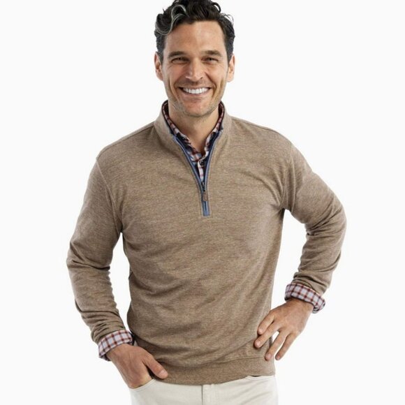 johnnie-O Other - Johnnie-O Men's Brown Sully Heather 1/4 Zip Pullover Sweater XXL 2743